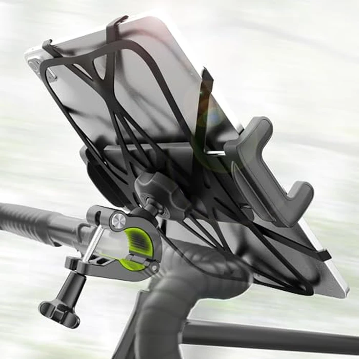 Wukanleng Motorcycle Phone Tablet Mount for 3/4"-11/4" Handlebar, Dual Protection Bike Tablet Holder Fits 4-11" Devices, Bicycle Scooter Handlebar Clamp for iPad Pro/Air/Mini, Galaxy Tab Z Fold by Wukanleng - Used - Like New condition - US$20.48