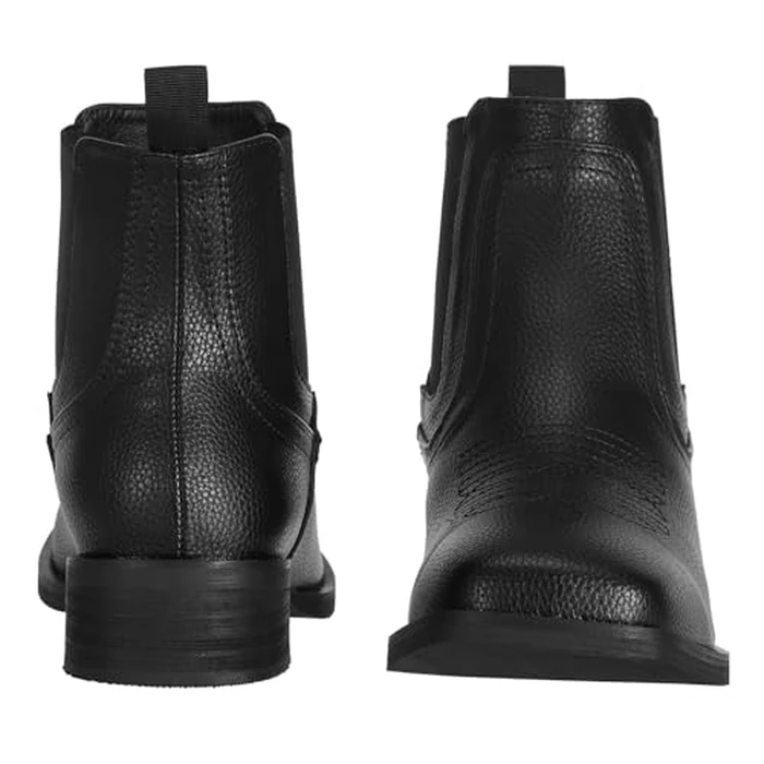 J's.o.l.e Cowboy Boots for Men Western Square Toe Ankle Chelsea Boots Black US 10 by J's.o.l.e - Image 4