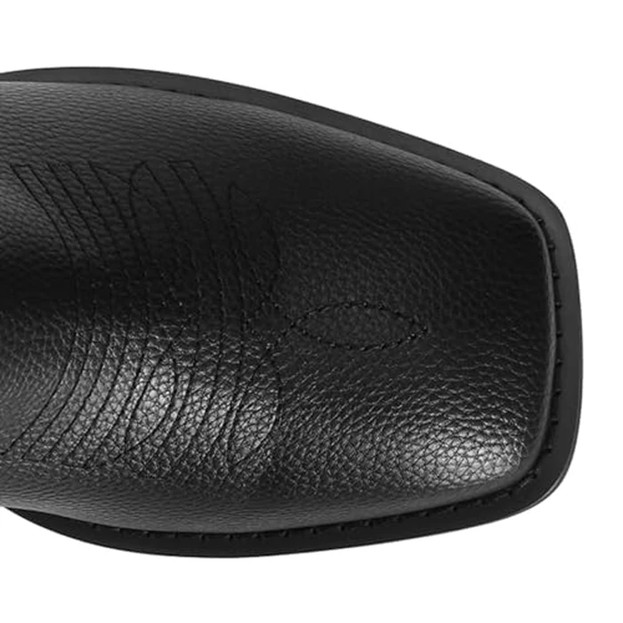 J's.o.l.e Cowboy Boots for Men Western Square Toe Ankle Chelsea Boots Black US 10 by J's.o.l.e - Image 5