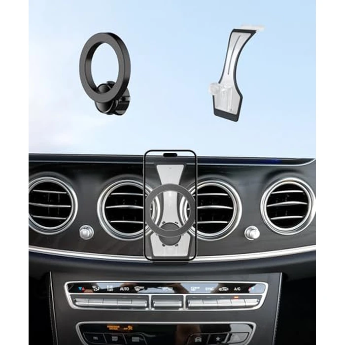 MaserWeller Car Phone Holder for Mercedes Benz E Class 2016-2023 CLS Class 2018-2023 Accessories, 360 degrees Rotation Phone Mount Compatible with MagSafe, Cell Phone Holder Does Not Affect Air Vent by MaserWeller - Image 2
