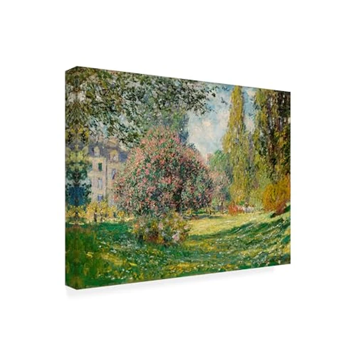 Wrapped Canvas Wall Art - Claude O. Monet 'Landscape The PARC Monceau' Wall Art for Living Room, Bedroom, or Office Décor - 24x32 by Trademark Fine Art - Image 1