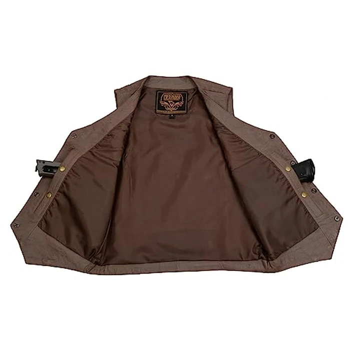 Milwaukee Leather LKM3702 Men's Leather V-Neck Western Style Motorcycle Rider Vest w/Classic Buffalo Snaps Closure - Large by Milwaukee Leather - Image 4