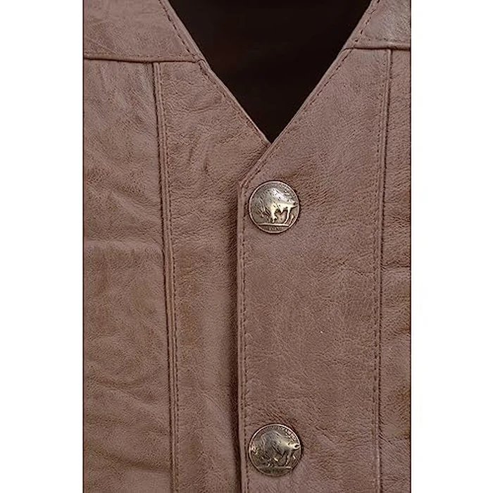 Milwaukee Leather LKM3702 Men's Leather V-Neck Western Style Motorcycle Rider Vest w/Classic Buffalo Snaps Closure - Large by Milwaukee Leather - Image 5