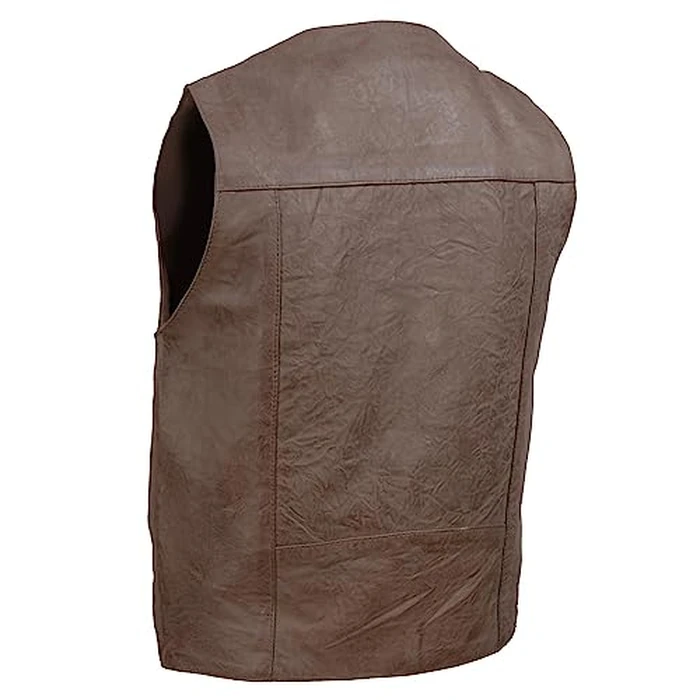 Milwaukee Leather LKM3702 Men's Leather V-Neck Western Style Motorcycle Rider Vest w/Classic Buffalo Snaps Closure - Large by Milwaukee Leather - Image 8