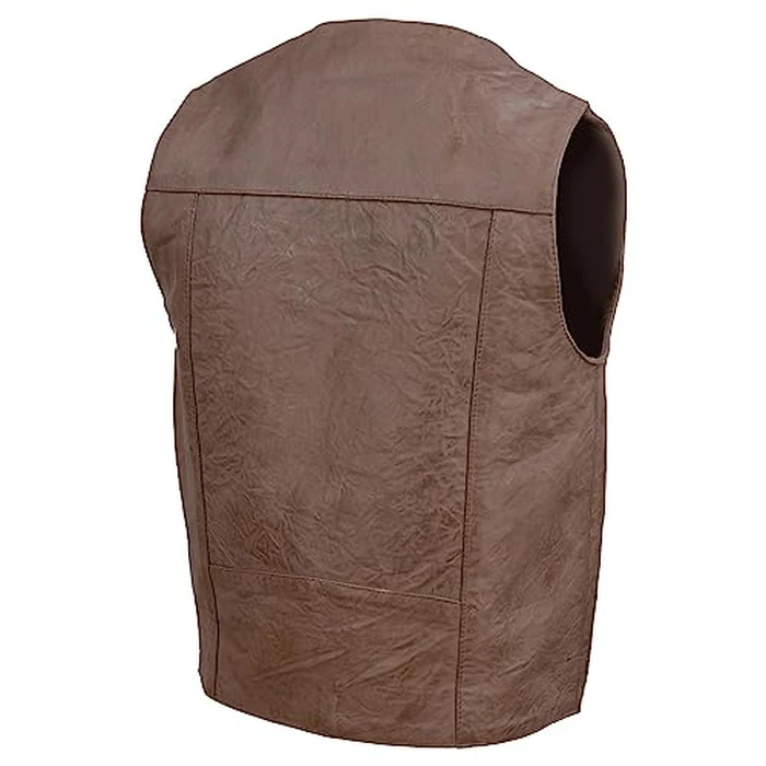 Milwaukee Leather LKM3702 Men's Leather V-Neck Western Style Motorcycle Rider Vest w/Classic Buffalo Snaps Closure - Large by Milwaukee Leather - Image 9