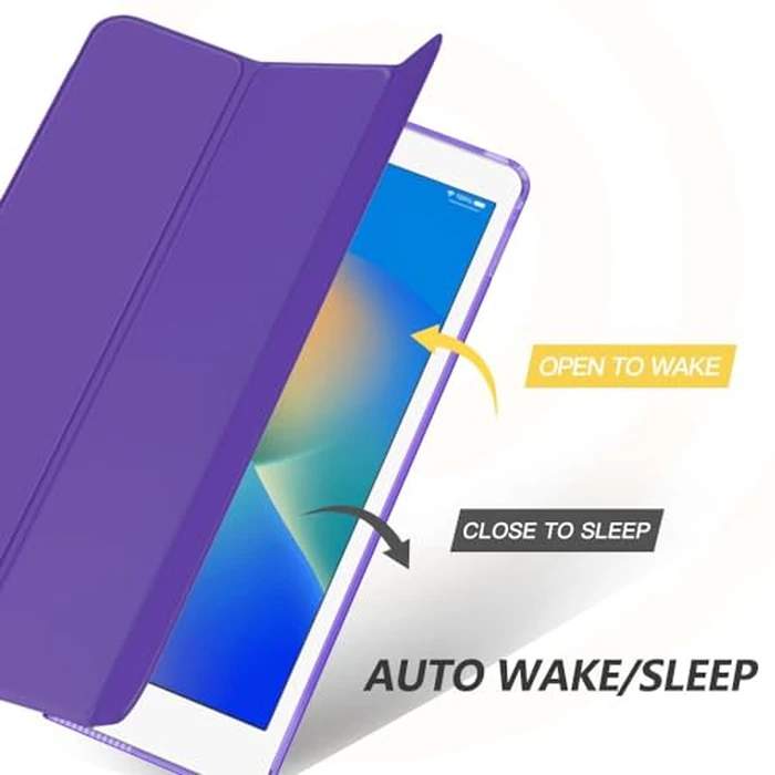 MoKo Case for iPad 10.2 iPad 9th Generation 2021/ iPad 8th Generation 2020/ iPad 7th Generation 2019, Slim Stand Hard Back Shell Smart Cover Case for iPad 10.2 inch, Auto Wake/Sleep, Dark Purple by MoKo - Image 5