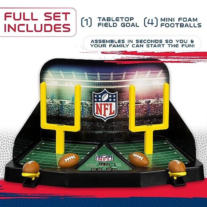 Franklin Sports Mini Football Field Goal Tabletop Game - Flying Field Goal Mini Football for Kids + Adults - Fun Indoor Sports Table Game for All Ages - Tabletop Toy by Franklin Sports - Image 2