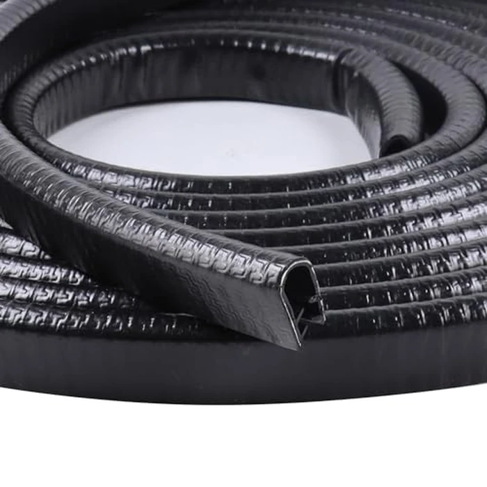 Goldwheel Edge Trim Black U-Channel Rubber Trim Edge with Steel 1/2" X 3/8" - Fit Gap 3/64" to1/4 Car Door Edge Sealing Strip PVC Weather Stripping with Metal, Metal Edge Protector, 28FT by GoldWheel - Used - Very Good condition