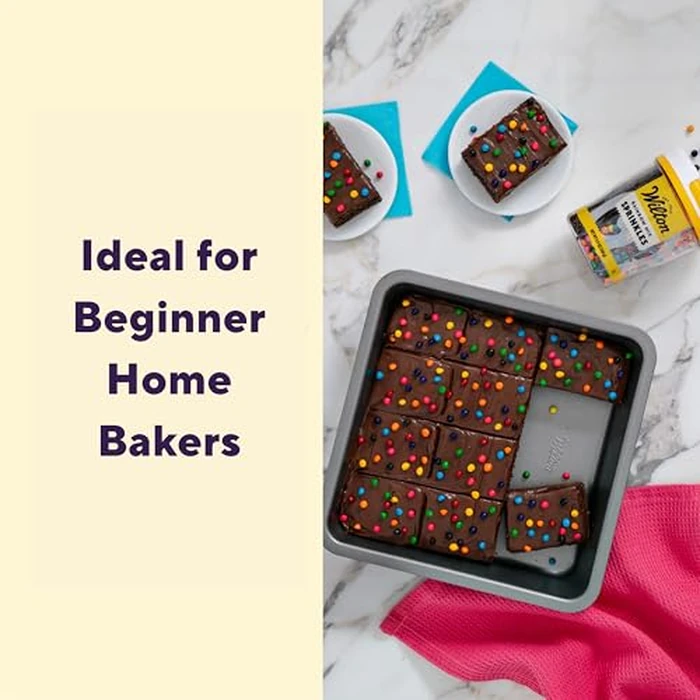 Wilton Silver Non-Stick 8 x 8 Inch Square Brownie Cake Pan, Cold-Rolled Steel Bakeware, Made without PFAS, Packaging May Vary by Wilton - Image 3