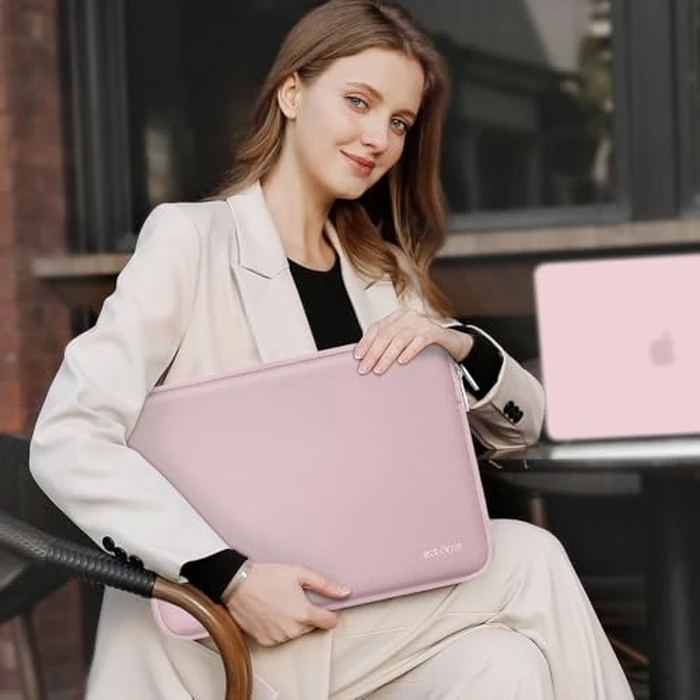MOSISO Laptop Case 15 inch, 15 inch Laptop Sleeve Bag Compatible with MacBook Air M5 A3448 M4 A3241 M3 A3114 M2 A2941 2026-2023, Dell XPS, Neoprene Computer Sleeve Bag with Small Case, Baby Pink by MOSISO - Image 5