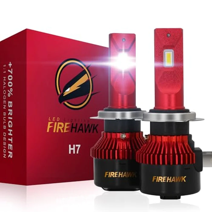 Firehawk 2026 New H7 LED Headlight Bulbs 50000LM Japanese Chips, 700% Brighter, 6000K Cool White, All-in-One Wireless Halogen Replacement Conversion Kit, Pack of 2 by Firehawk - Used - Acceptable condition - CA$30.59