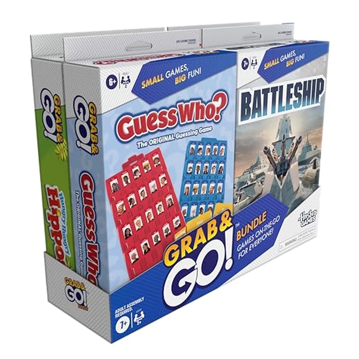 Hasbro Grab and Go! Bundle (4 Pack), Kids Travel Board Games, Battleship, Connect 4, Guess Who?, Hungry Hungry Hippos Games, 2 Players, Easter Gift for Kids, Ages 7+ by Hasbro Gaming - Image 2