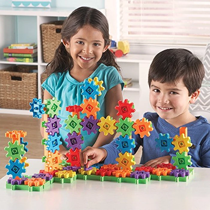 Learning Resources Gears 100-Piece Deluxe Building Set -STEM Activities, Fine Motor Skills, Toddler Explorer Kit, Science and Construction, Boys and Girls Gifts by Learning Resources - Image 2