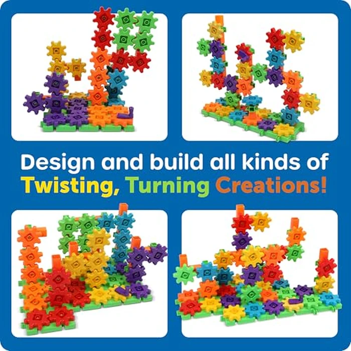 Learning Resources Gears 100-Piece Deluxe Building Set -STEM Activities, Fine Motor Skills, Toddler Explorer Kit, Science and Construction, Boys and Girls Gifts by Learning Resources - Image 6
