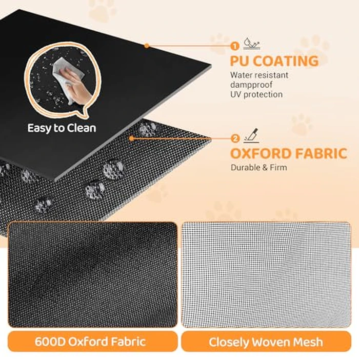 KingCamp Dog Tent, Large Portable Outdoor Indoor Dog House with 600D Oxford Fabric & Dual Layer for Medium Large Dogs, Black, 39.4" x 39.4" x 35.4" by KingCamp - Image 4