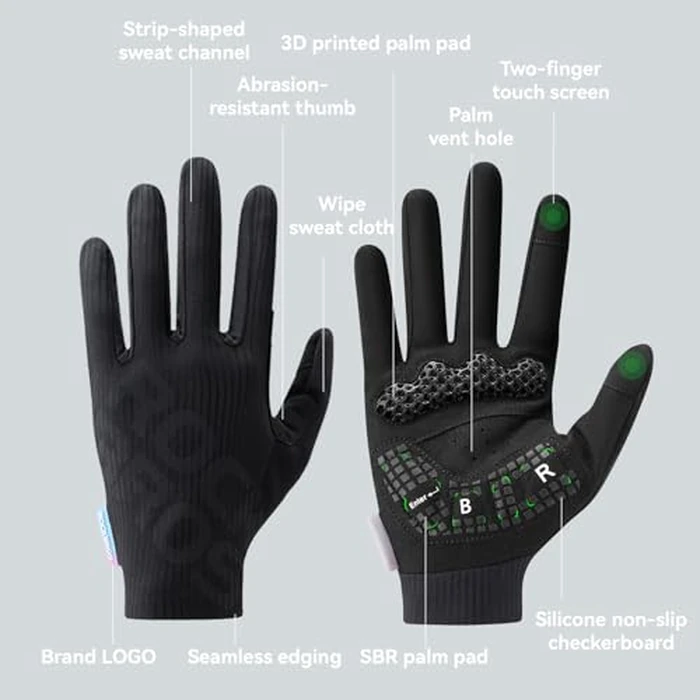 ROCKBROS Cycling Gloves for Men Women - 3D Padded Gel Breathable Biking Gloves, Touchscreen Compatible, Available in Half Finger & Full Finger for Outdoor Sports by ROCKBROS - Image 7
