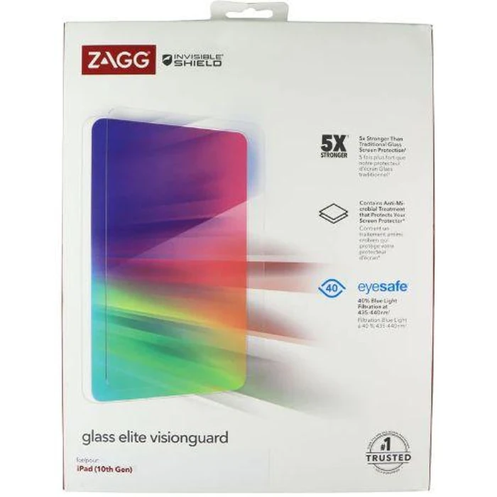 Zagg InvisibleShield Glass Elite Visionguard Screen Protector for iPad 10 (2022) 10.9" - Clear by Zagg - Refurbished - Brand New condition