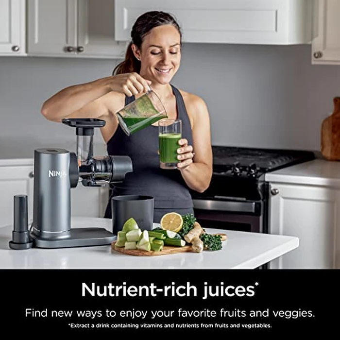 Ninja Cold Press Juicer, NeverClog Powerful Compact Slow Juicer with Total Pulp Control, XL Pulp Container and Juice Jug, Easy to Clean, JC151C (Canadian Version) by Ninja - Image 6