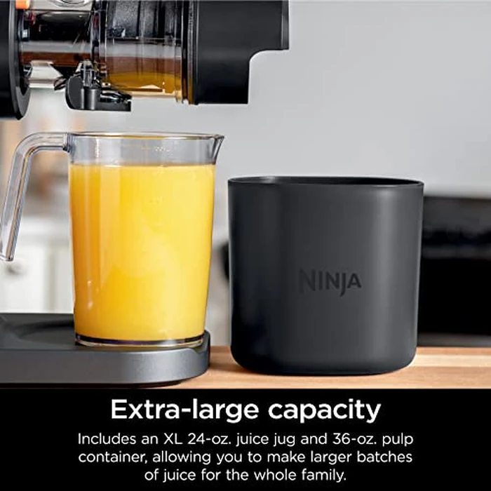 Ninja Cold Press Juicer, NeverClog Powerful Compact Slow Juicer with Total Pulp Control, XL Pulp Container and Juice Jug, Easy to Clean, JC151C (Canadian Version) by Ninja - Image 7