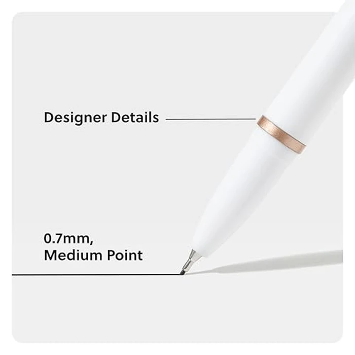 U Brands Catalina Felt Tip Pens, Set of 12, White and Rose Gold, Medium (0.7 mm) Point, Black Ink by U Brands - Image 3