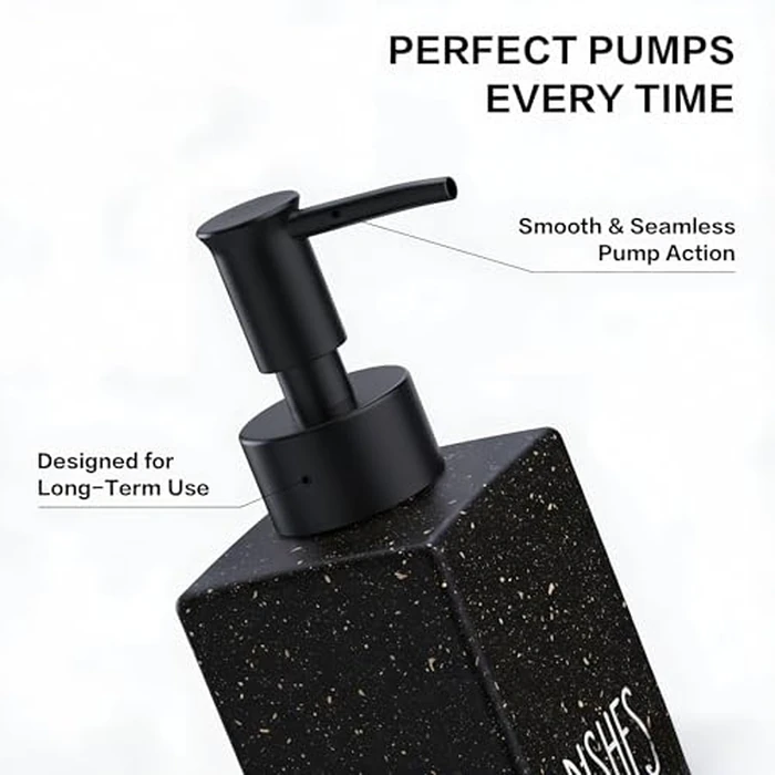 Cisily Kitchen Soap Dispenser Set with Sink Caddy, 12 Oz Glass Bottle, Hand and Dish Soap Dispenser Set with Sponge Holder, Black Stainless Steel Kitchen Countertop Sink Organizer Accessories by Cisily - Image 4