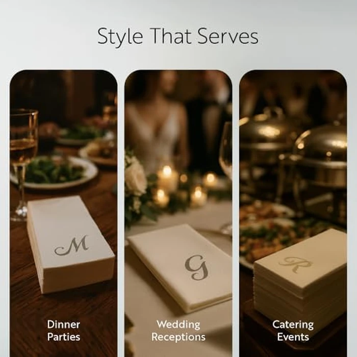 Luxenap 15.8 X 7.9 Inch Linen-Feel Guest Towels, 50 Lettered Hand Towels - Gold Letter 'K', Cursive Font, White Paper Dinner Napkins, airlaid, For Restrooms And Tables - Restaurantware by Restaurantware - Image 6