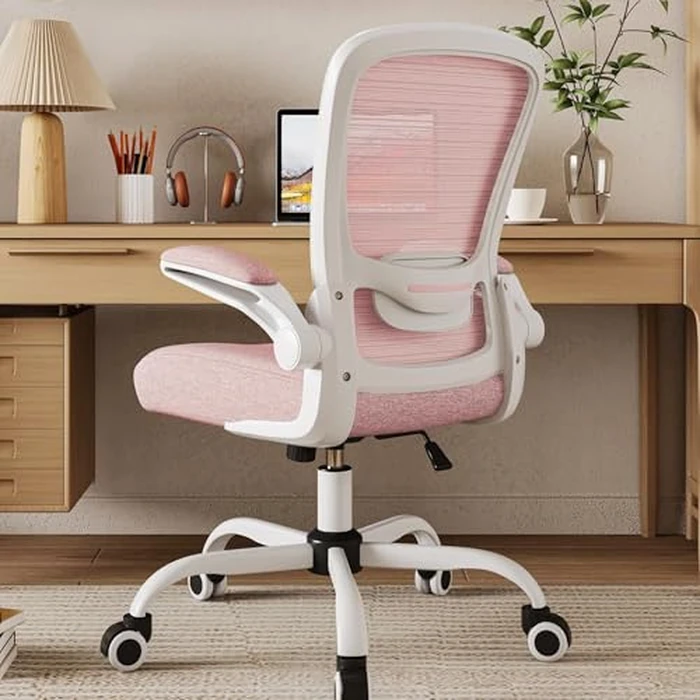 Mimoglad Home Office Chair, High Back Desk Chair, Ergonomic Mesh Computer Chair with Adjustable Lumbar Support and Thickened Seat Cushion (Modern, Spanish Pink) by Mimoglad - Used - Good condition