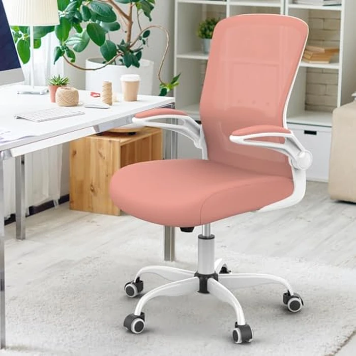Mimoglad Home Office Chair, High Back Desk Chair, Ergonomic Mesh Computer Chair with Adjustable Lumbar Support and Thickened Seat Cushion (Modern, Spanish Pink) by Mimoglad - Image 8