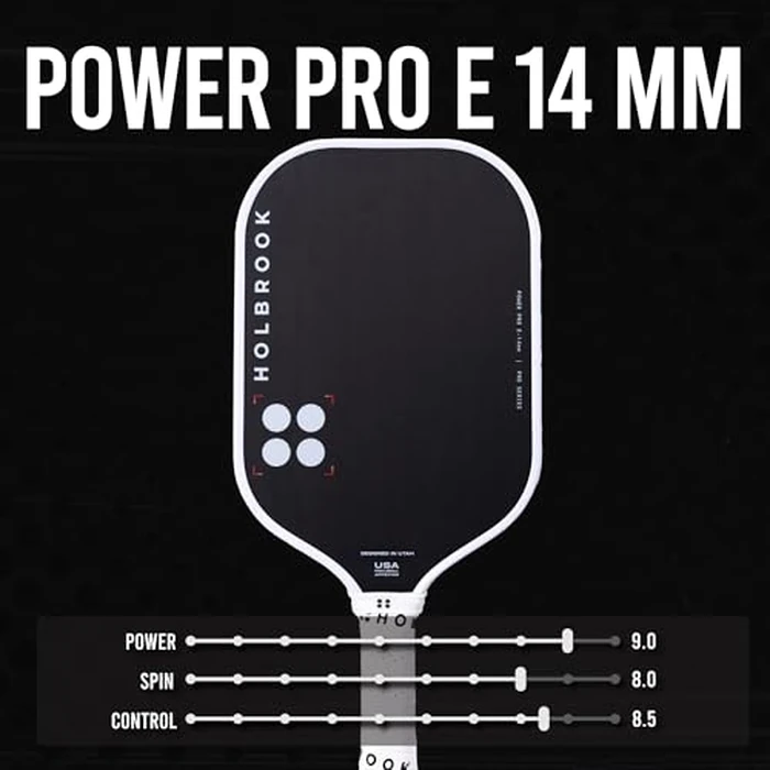 Holbrook Power Pro E Elongated Pickleball Paddle: USAPA Approved, Carbon Fiber Surface, Power, Control, Spin, Edgecraft Foam Polypropylene Honeycomb Core - 14 mm by Holbrook - Image 6