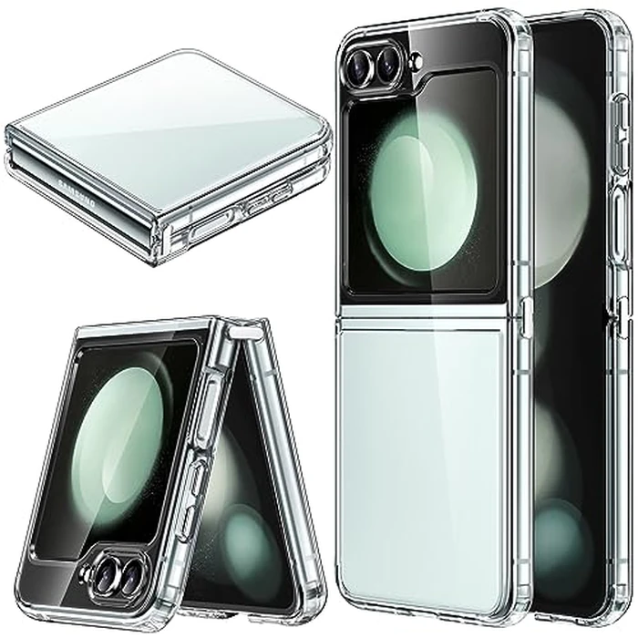 JETech Case for Samsung Galaxy Z Flip 5 2023, Transparent Protective Phone Cover with Shockproof Bumper and Anti-Scratch Back (Clear) by JETech - Image 1