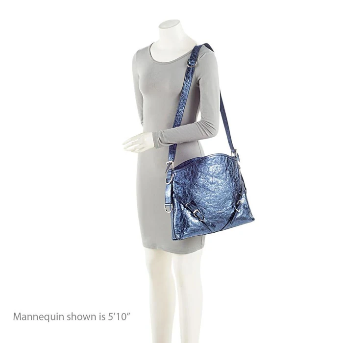 Givenchy Metallic Leather Voyou Medium Hobo - Metallic Leather - Blue by Givenchy - Image 5