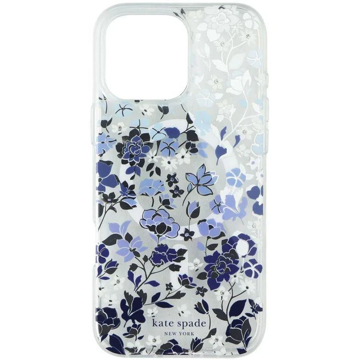 Kate Spade Phone Case with MagSafe for iPhone 16 Pro - Flowerbed Blue Gems by Kate Spade - Image 3