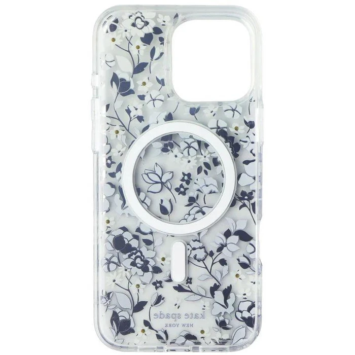 Kate Spade Phone Case with MagSafe for iPhone 16 Pro - Flowerbed Blue Gems by Kate Spade - Image 5