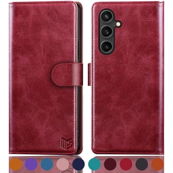SUANPOT for Samsung Galaxy S23 FE Wallet case 【RFID Blocking】 Credit Card Holder,PU Leather Flip Folio Book Phone case Cover Women Men for Samsung S23 FE 5G Wallet case Red by SUANPOT - Used - Acceptable condition - CA$5.15