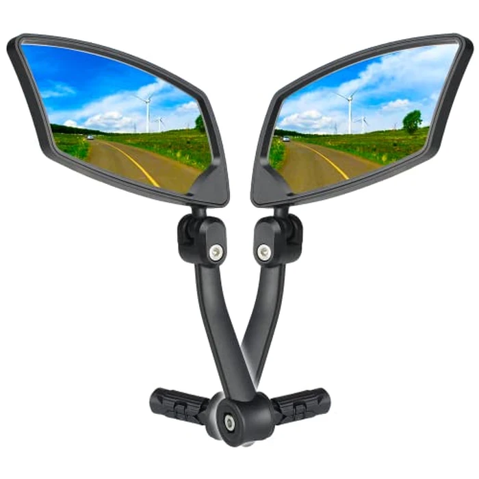 BriskMore Bar End Bike Mirrors 1 PAIR, High-Definition Convex Scratch Resistant Glass Lens E-Bike Mirror,Safe Rearview Mountain Bike Mirror for Left and Right Side BT-018 by BriskMore - Used - Like New condition - US$18.99