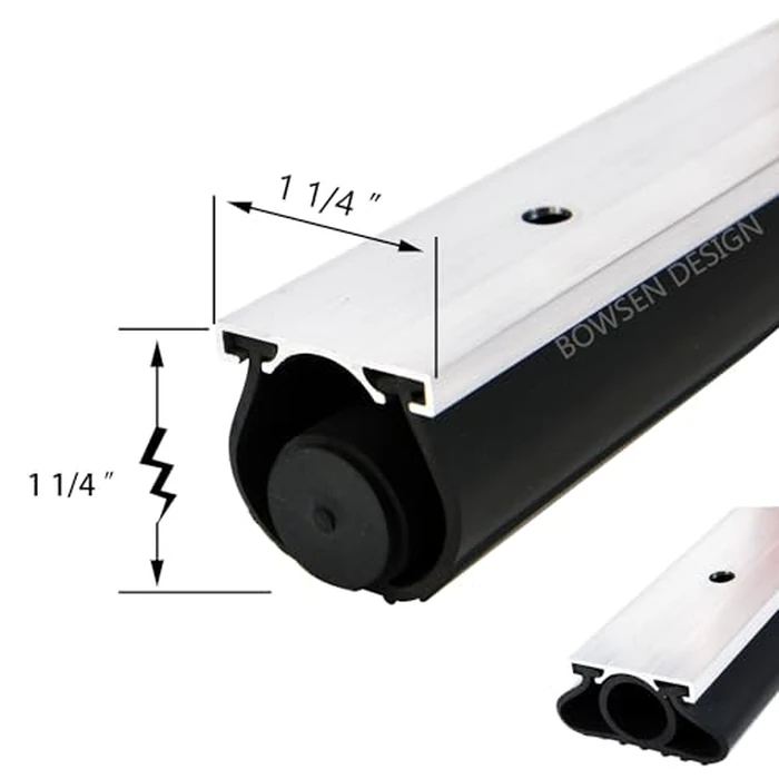 BOWSEN Heavy-Duty U+O Ring Universal Garage Door Bottom Seals Weatherstrip Weather Stripping Rubber with Aluminum Track Retainer Kit, Black (10 FT, 1-1/4" Width) by BOWSEN - Image 3