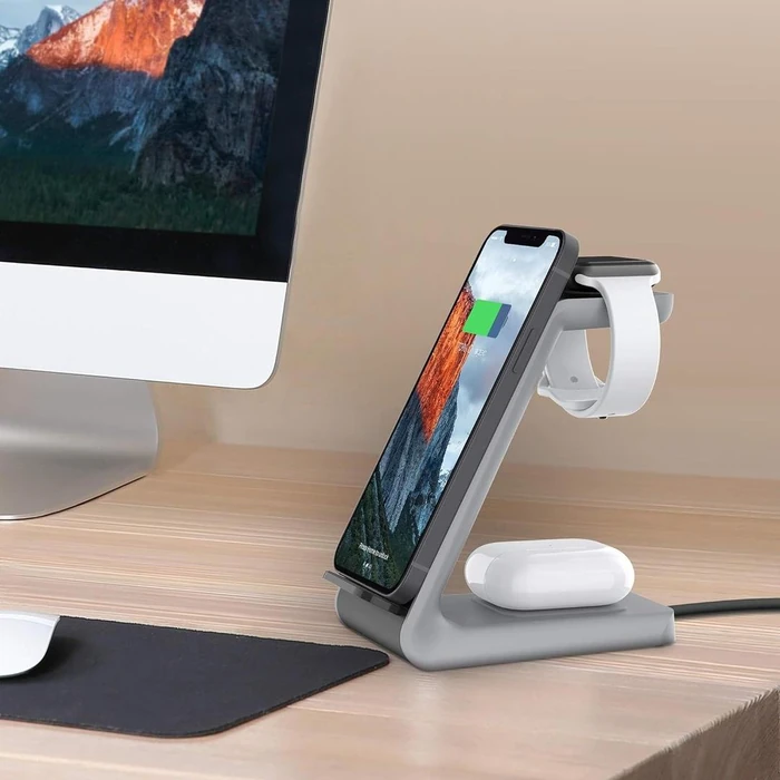 Aduro PowerUp Trinity Pro 3-in-1 Wireless Charging Station for Apple Products - Black by Aduro - Image 2