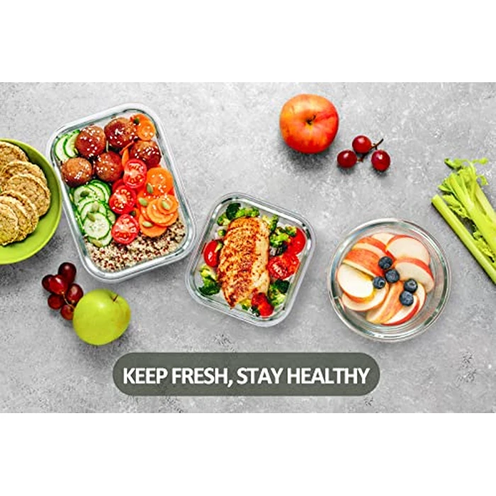 M MCIRCO 24-Piece Glass Food Storage Containers with Upgraded Snap Locking Lids,Glass Meal Prep Containers Set - Airtight Lunch Containers, Microwave, Oven, Freezer and Dishwasher by M MCIRCO - Image 6