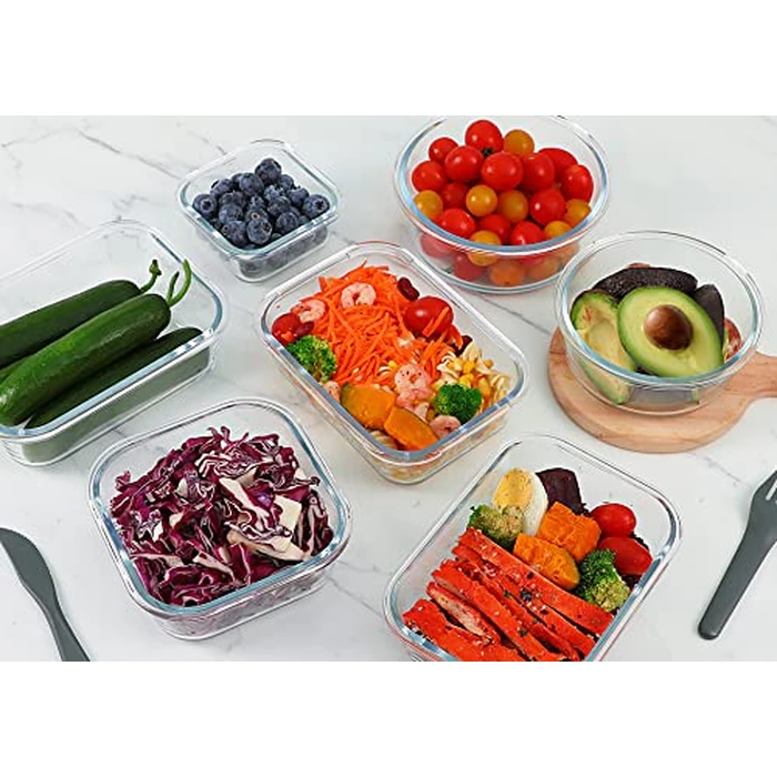 M MCIRCO 24-Piece Glass Food Storage Containers with Upgraded Snap Locking Lids,Glass Meal Prep Containers Set - Airtight Lunch Containers, Microwave, Oven, Freezer and Dishwasher by M MCIRCO - Image 7