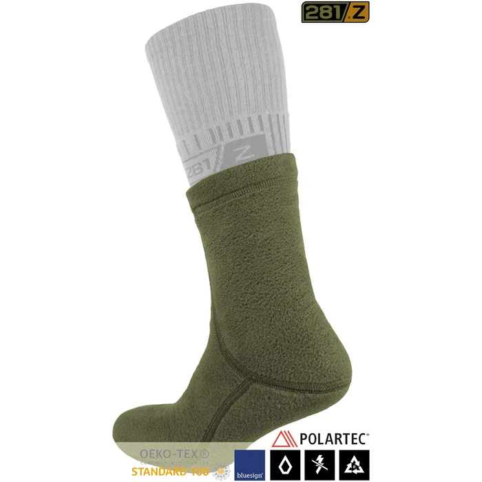 281Z Military Warm 6 inch Liners Boot Socks - Outdoor Tactical Hiking Sport - Polartec Fleece Winter Socks (X-Large, Olive Green) by 281Z - Used - Like New condition