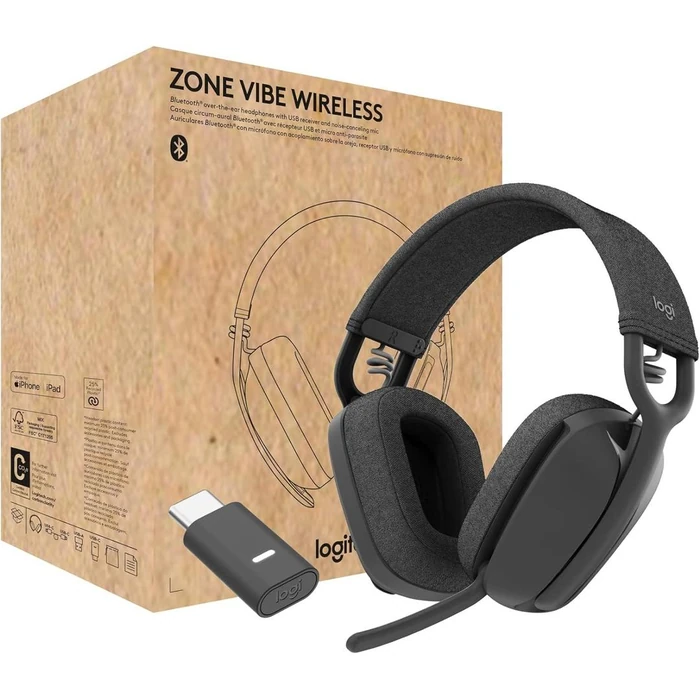 Logitech Zone Vibe Wireless - Black - UC Version by Logitech - Refurbished - Excellent condition