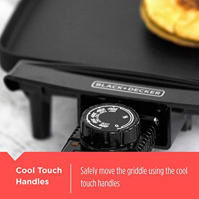 BLACK+DECKER Electric Griddle with Removable Temperature Probe, Indoor Grill, Pancake Griddle, Black, GD1810BC by BLACK+DECKER - Image 6