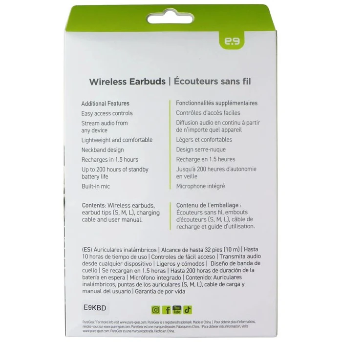 PureGear PureBoom Sport Wireless Earbuds with Built-in Mic - Black by PureGear - Image 3