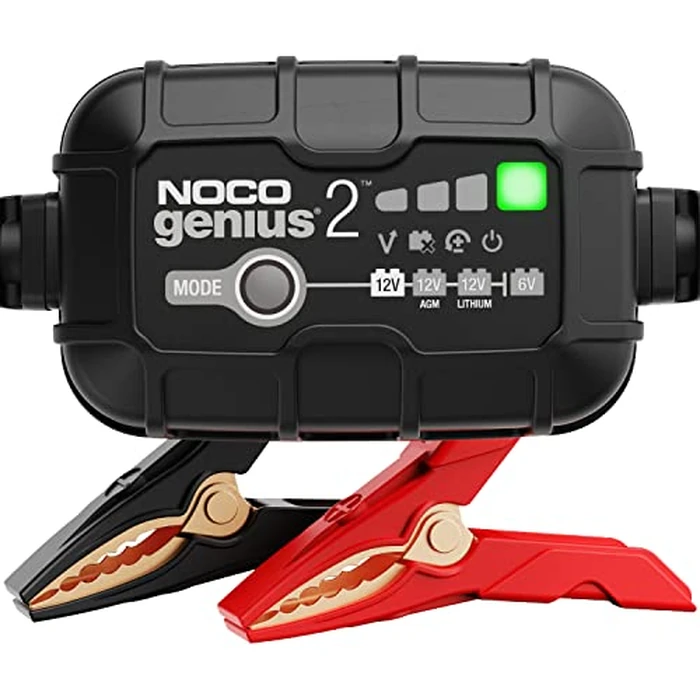 NOCO GENIUS2: 2A 6V/12V Smart Battery Charger - Automatic Maintainer, Trickle Charger & Desulfator with Overcharge Protection & Temperature Compensation - for Lead-Acid & Lithium Batteries by NOCO - Image 1