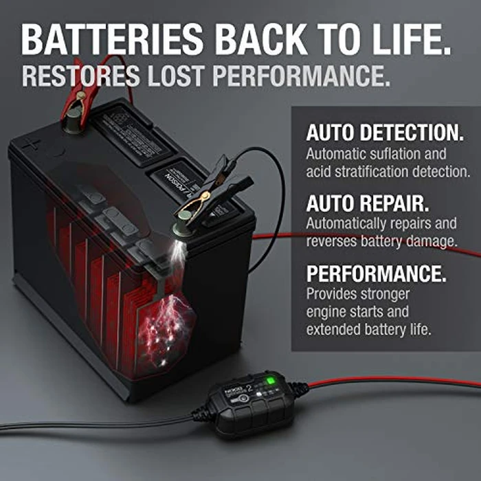 NOCO GENIUS2: 2A 6V/12V Smart Battery Charger - Automatic Maintainer, Trickle Charger & Desulfator with Overcharge Protection & Temperature Compensation - for Lead-Acid & Lithium Batteries by NOCO - Image 7