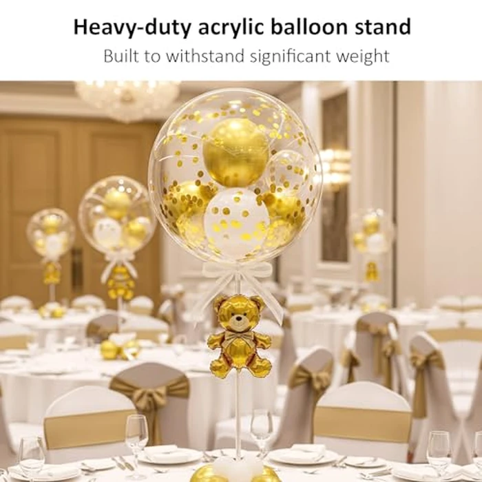 Reusable Acrylic Balloon Stand Kit - Heavy Duty Tabletop Display with Sticks and Base, Ballon Stands for Centerpieces, Centerpiece Table Decorations for Parties (12 Pack 16 inch) by lightsfever - Image 6