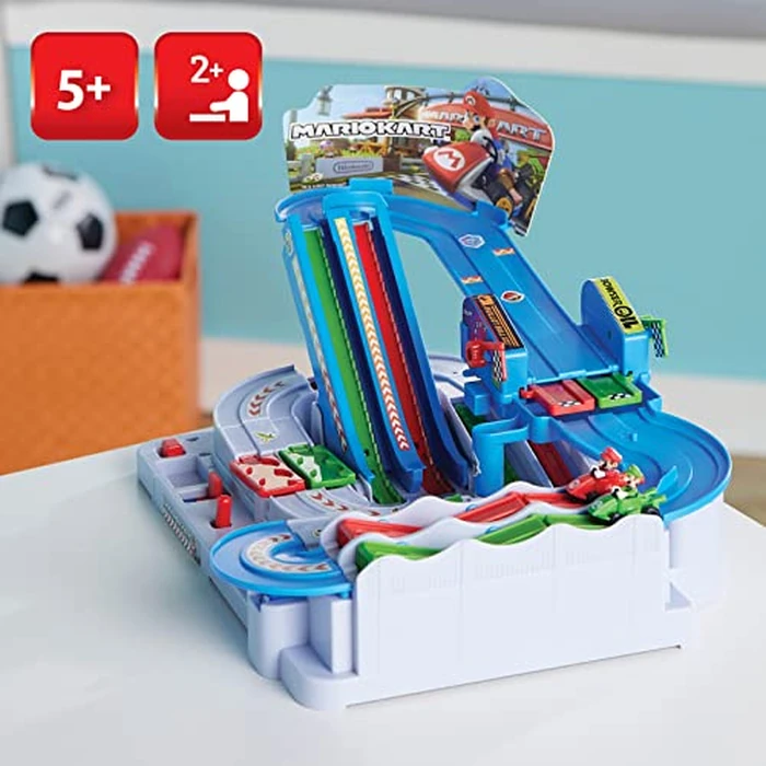 EPOCH Games Mario Kart(TM) Racing Deluxe - Super Mario Vehicle Obstacle Course with Mario and Luigi Figures - Perfect Action Tabletop Game for Ages 5+ by EPOCH Games - Image 2