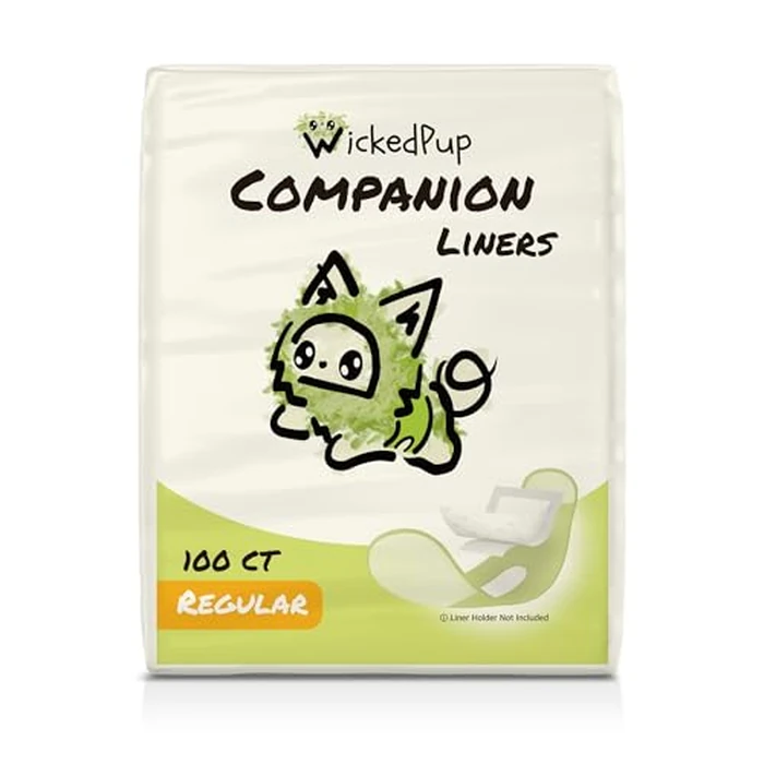 WICKEDPUP Dog Diaper Liners Booster Pads for Male and Female Dogs, 100ct | Disposable Diaper Inserts fit Most Reusable Pet Belly Bands, Wraps, and Washable Period Panties by WICKEDPUP - Used - Like New condition