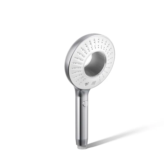 KOHLER K-28681-G-CP SpaViva Two-Function Handheld Showerhead, Round High Pressure Shower Head, Compatible with SpaViva Cleansing Device, 1.75 GPM, Polished Chrome by Kohler - Image 1