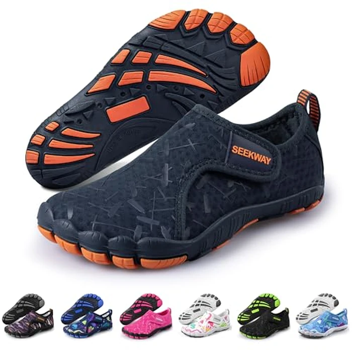 SEEKWAY Barefoot Water Shoes for Kids - Wide Toe Box and Quick-Dry Sand Shoes Toddler for Hiking Swim Beach Pool Kayak Sport Accessories, Camping Essentials Non-Slip for Boys Girls Sizes by SEEKWAY - Used - Like New condition - US$14.13